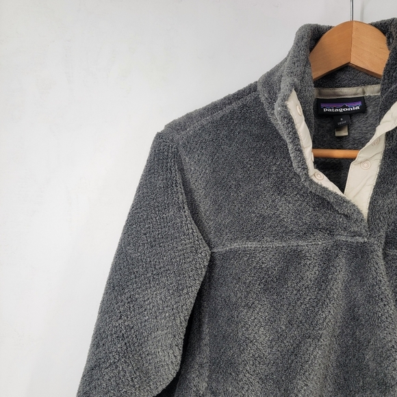 Patagonia Snap T Pullover Womens Small Gray Deep Pile Polartec Fleece Sweatshirt - Picture 2 of 16